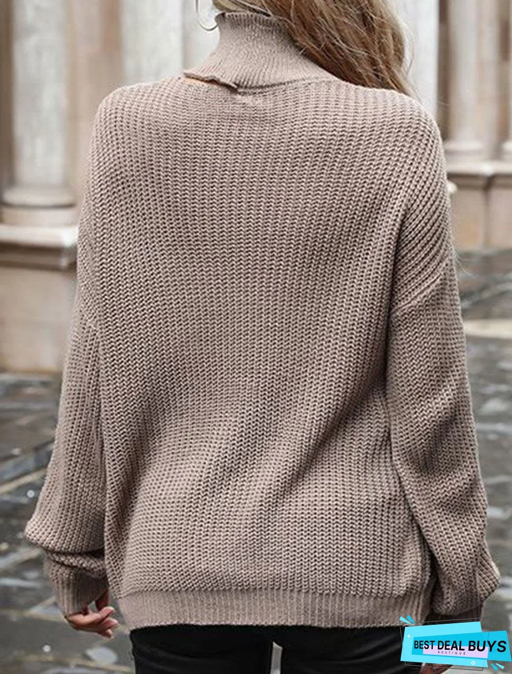 Fashion Solid Color Pattern Round Neck Long Sleeve Casual Pullover