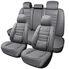 MINGBRON Leather Car Seat Covers,Car Seat Covers Full Set,Automotive Seat Covers 5 Seats,Fit for Most Cars SUV and Most Sedans Grey