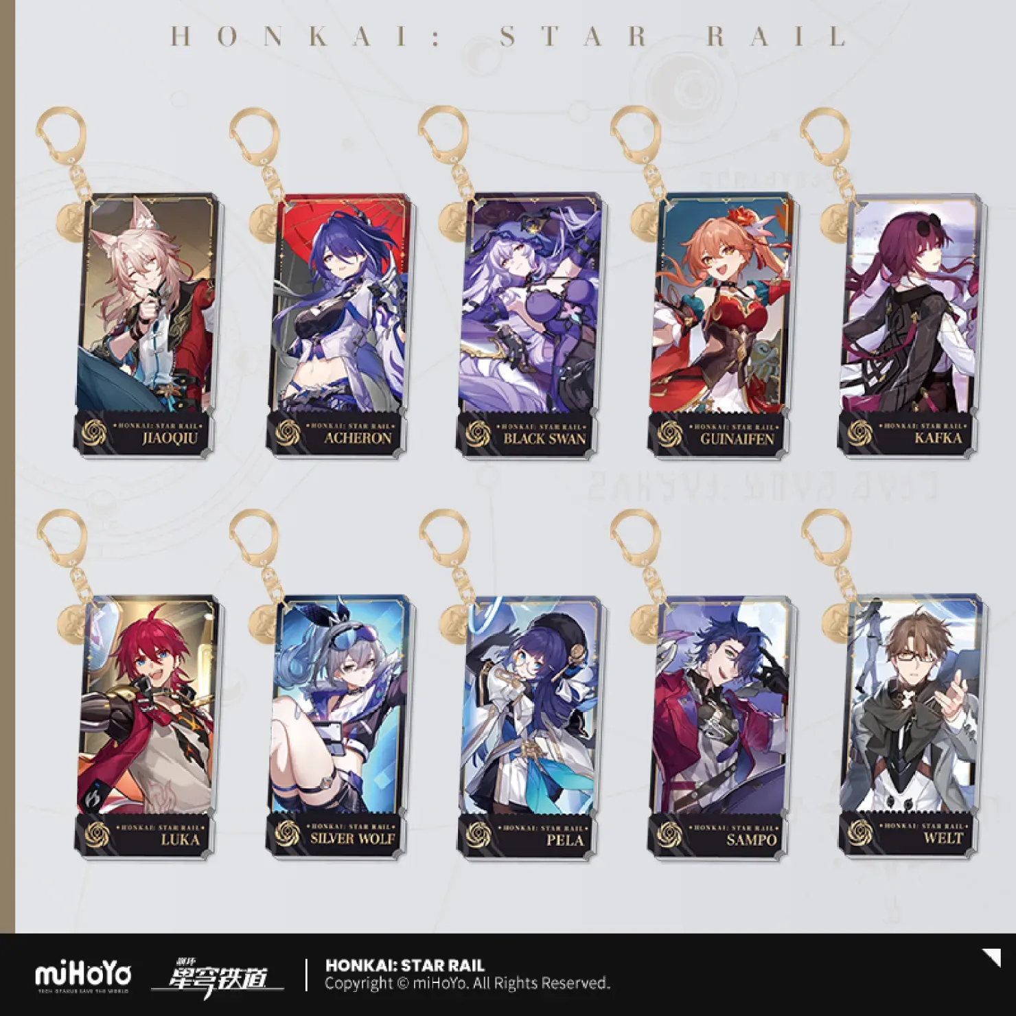 Honkai Star Rail Acrylic Keychains [Original Honkai Official Merchandise]
