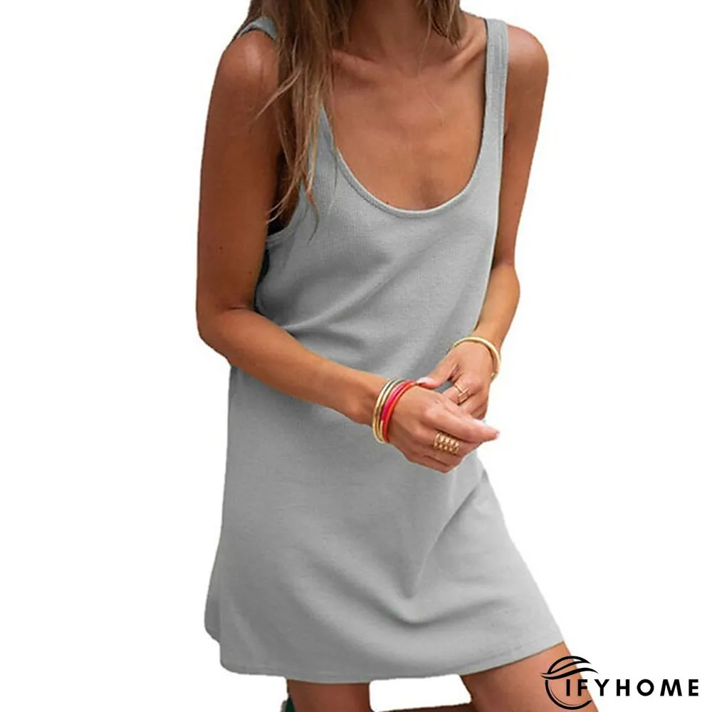Womens Casual Dress Tank Summer Plain Backless Strap Mini Active Fashion Outdoor Daily | IFYHOME
