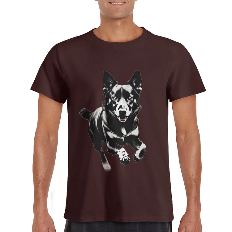T-Shirt Black Running Dog
