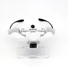 Head Mounted Hands Free Magnifying Glass USB Charging LED Interchangeable Lenses