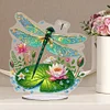 (US Only)Acrylic 2D Flat Print DIY Garden Dragonfly Diamond Art Tabletop Decorations