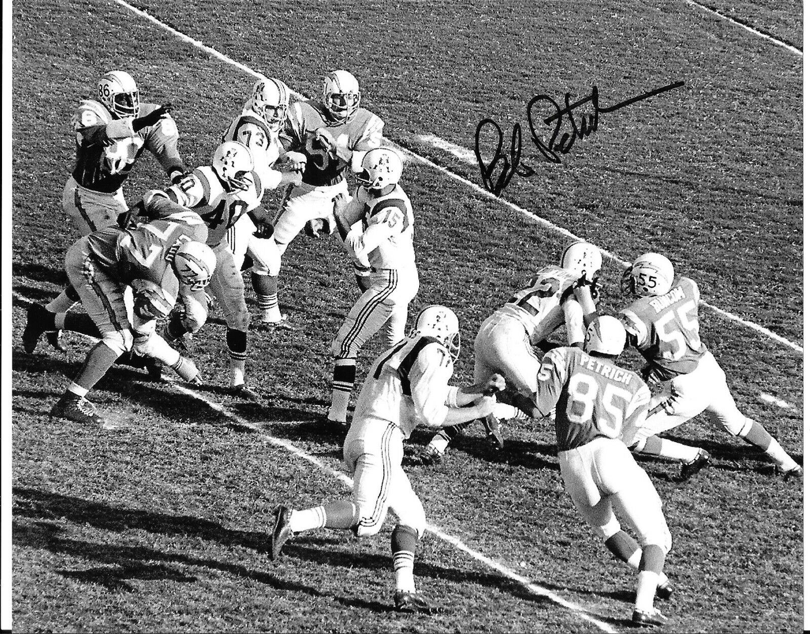 BOB PETRICH SAN DIEGO CHARGERS 1963 AFL CHAMPIONS RARE SIGNED Photo Poster painting