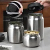 Stainless steel tea coffee bean sealed jar moisture-proof household press vacuum jar