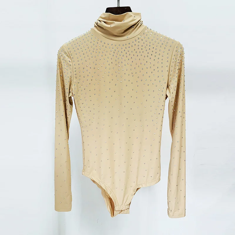 Nigikala Nigikala New Star Fashion Hot Diamond Elastic High-Necked Bottom Shirt 褶皱半裙 Trousers