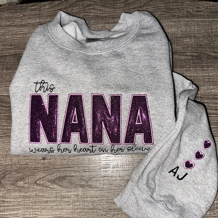 Custom Embroidered Wear My Heart On My Sleeve Sweatshirt