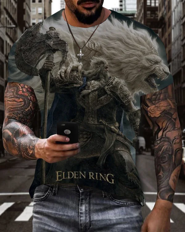 Men's ELDEN RING 3D Printed Casual Short Sleeve Top