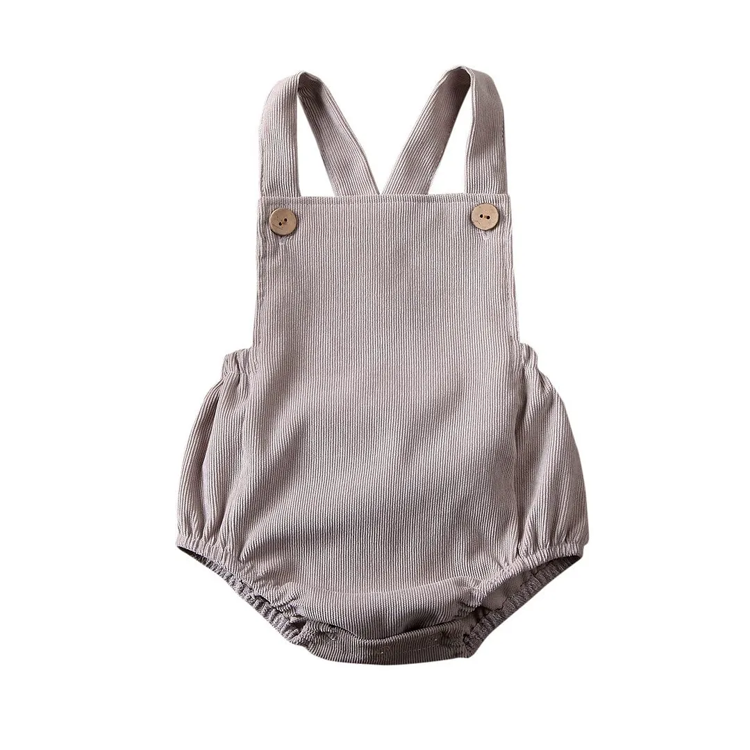 2020 Baby Summer Clothing Newborn Infant Baby Boy Girls Bodysuit Jumpsuit Corduroy Clothes Backless Outfits