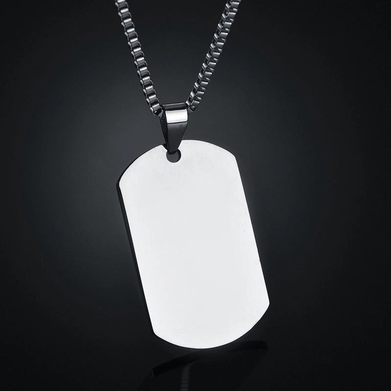 Minimalist Dog Tags Titanium Steel Men’s Pendant Necklace Men Pendant Necklaces