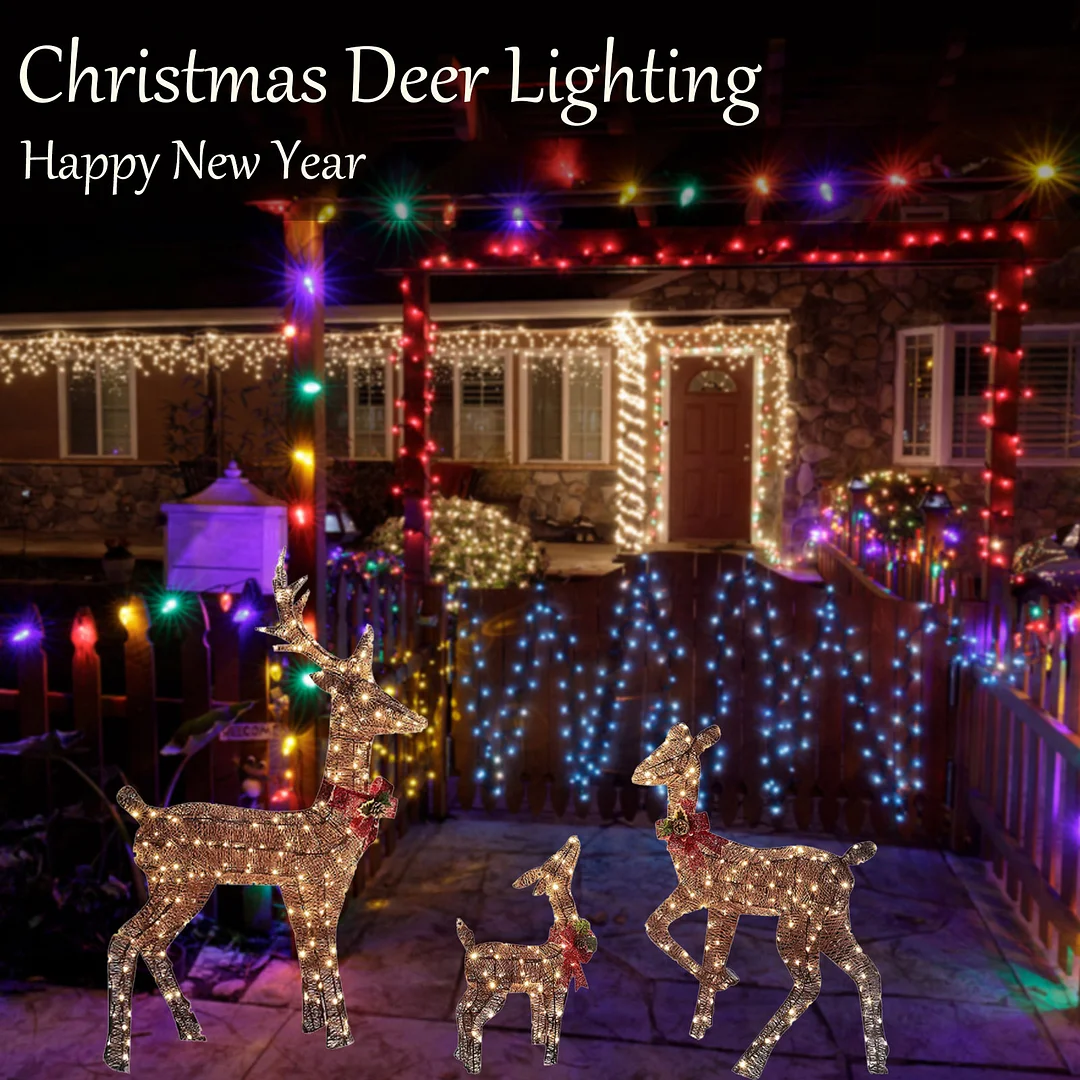 Christmas Deer Lighting Happy New Year-3