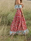 Floral Printed Off-The-Shoulder Maxi Dresses