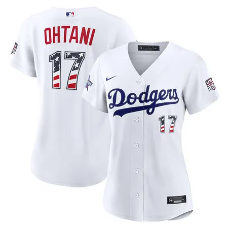 Women's Los Angeles Dodgers #17 Shohei Ohtani Nike White 2026 All-Star Edition Stars & Stripes Stadium Jersey