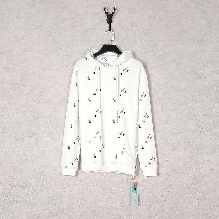 Off White Hoodie Printed Autumn and Winter Youth Men's and Women's Terry Sweater
