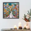 Colorful City House - Partial Special Shaped Diamond Painting 30*30cm