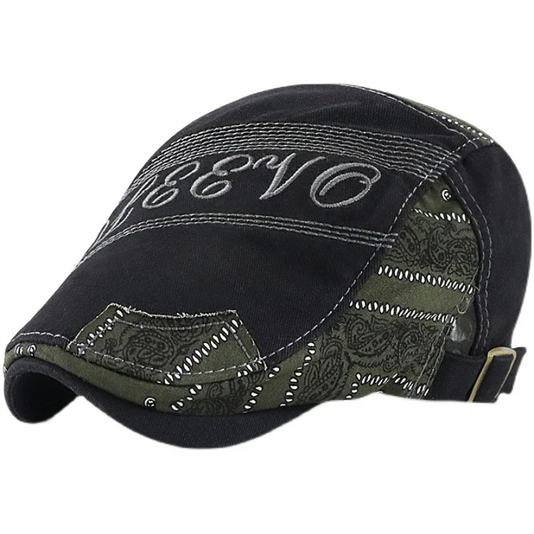 Short Brim Casual Youth Forward Cap Painter's Cap-Balck