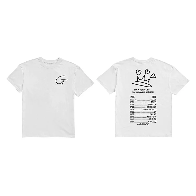 (G)I-DLE 2023 World Tour I AM FREE-TY Schedule Design T-shirt