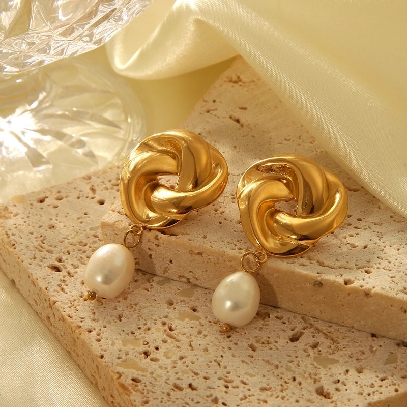 1 Set 201 Stainless Steel 304 Stainless Steel Freshwater Pearl Ion Plating (IP) Freshwater Pearl Jewelry Sets