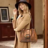 Damen Handtasche PU Henkeltasche Top Griff Tasche Vintage Weiches Umh&auml;ngetasche Gro&szlig;e Schultertasche Hobo Bag f&uuml;r Frauen B&uuml;ro Schule Einkauf - Braun