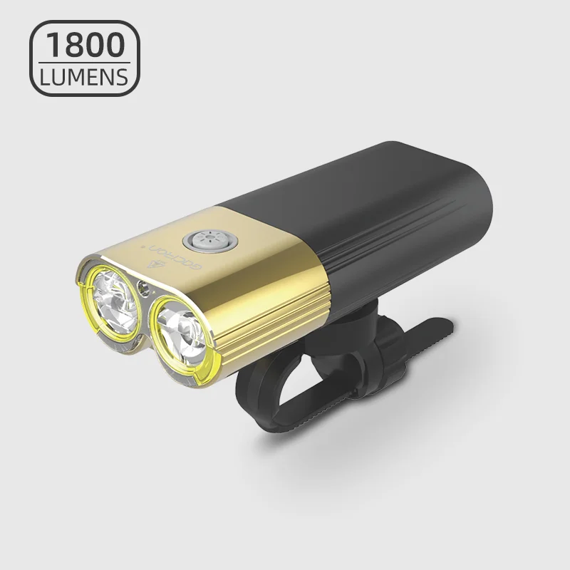 V9D-1800 Gold  Professional Bicycle Headlight &Power Bank