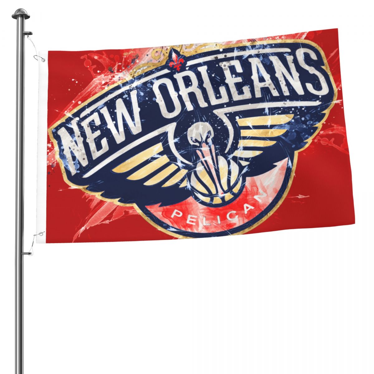 New Orleans Pelicans Grunge Art Logo 2x3FT Flag