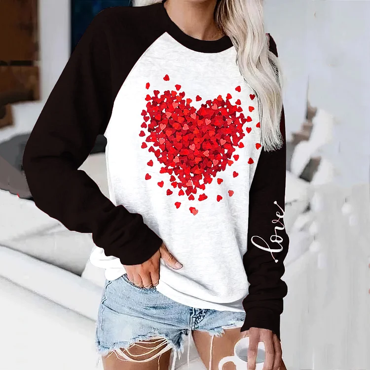 VChics Women'S Valentine'S Day Love Round Neck Casual Sweatshirt