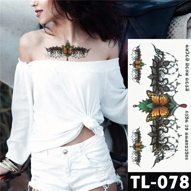 Water Transfer Dark Splash Ink Realistic Roses Temporary Tattoo Sticker Arm Leg Back Pattern Body Art Waterproof Fake Tattoo 515