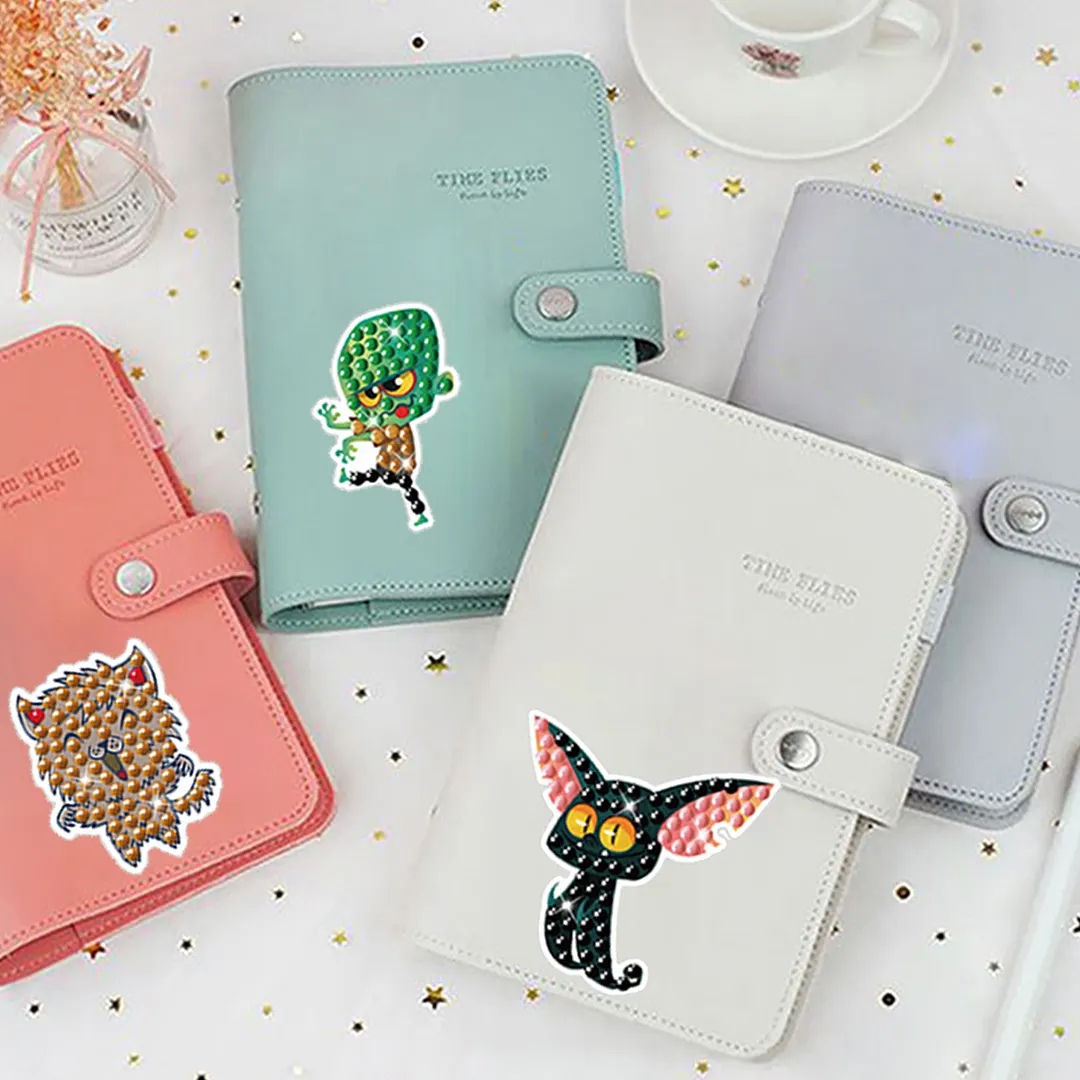 DIY Diamond Painting Sticker Diamond Art Stickers Arts and Crafts Decorative Diamond Stickers for Birthday Party Halloween Christmas Gifts (Halloween cartoon characters)