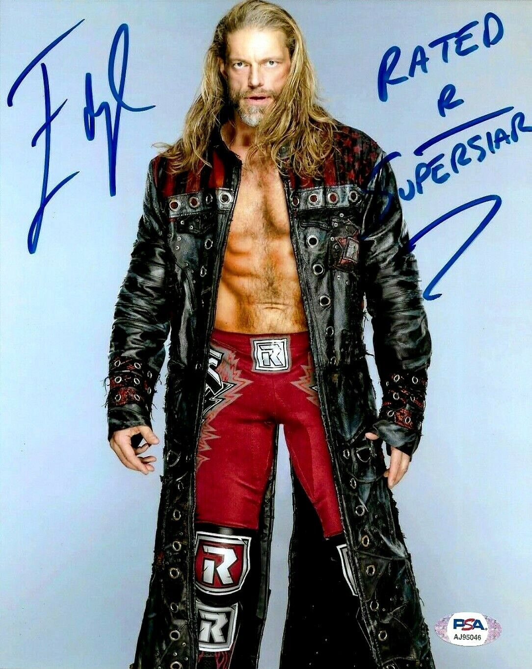 WWE EDGE HAND SIGNED RATED R SUPERSTAR INSCRIBED 8X10 Photo Poster painting WITH PSA DNA COA 8