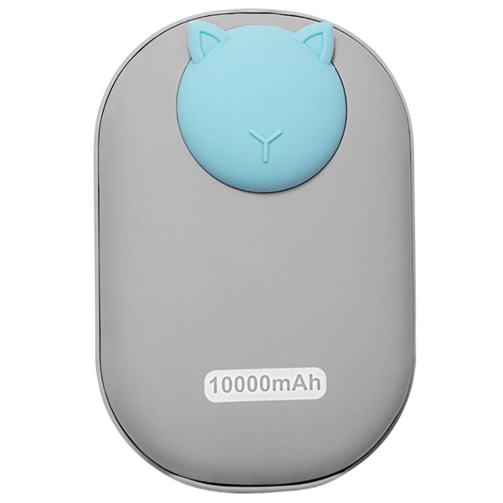 

10000mAh Pocket Hand Warmer Heater USB Electric Rechargeable Power Bank, Sky blue, 501 Original