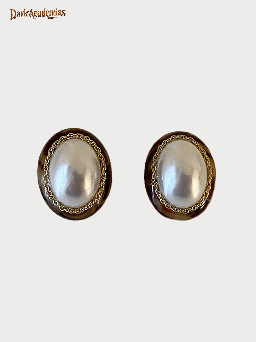 Vintage Pearl Wood Earrings