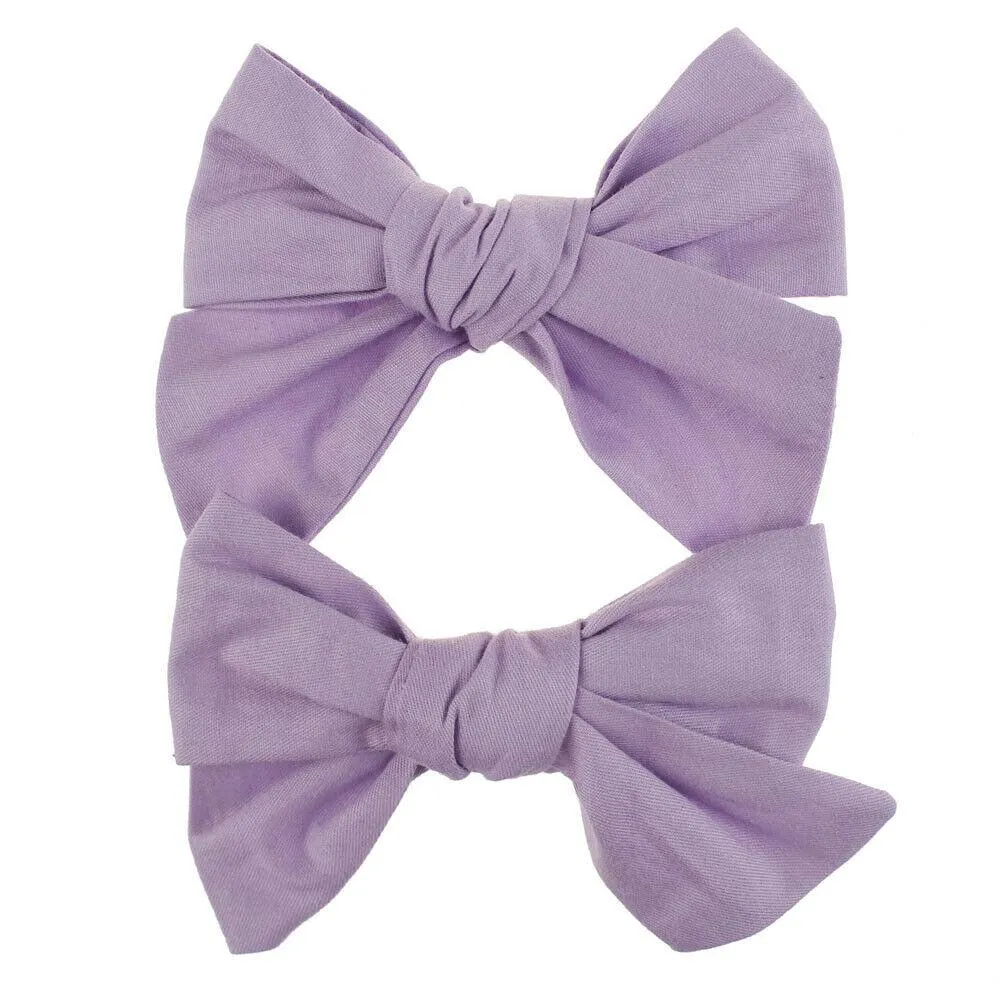 2019 Baby Summer Clothing 2Pcs/Sets Teens Big Hair Bows Knot Hair Clips Girls Kids Toddler Cotton Headband Wholesale 14 Colors