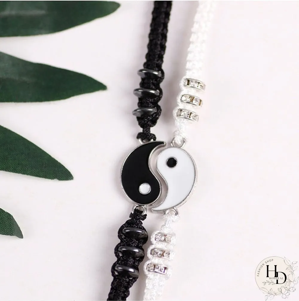 YinYang Adjustable Couple Bracelets Luck Bracelets Friendships Lovers Girlfriend Valentines Gift
