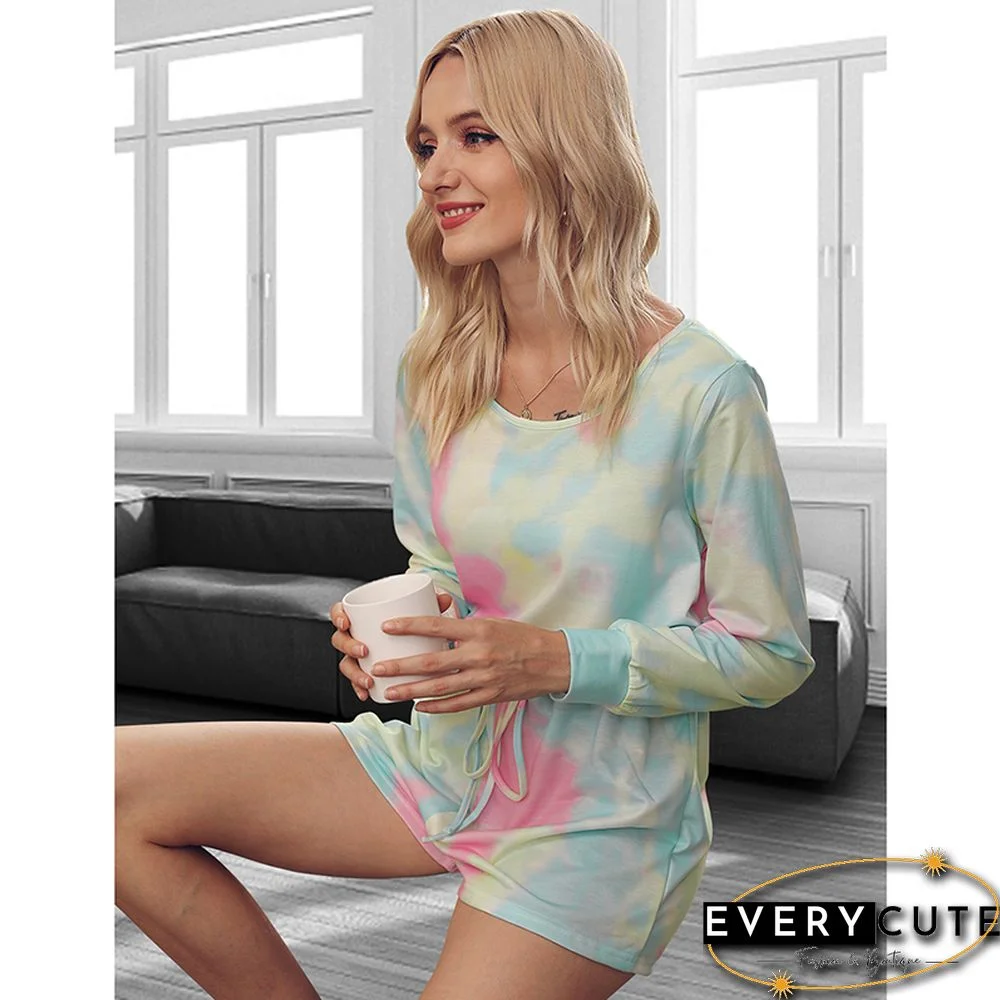 Multicolor Knit Blend Tie Dye Printed Romper