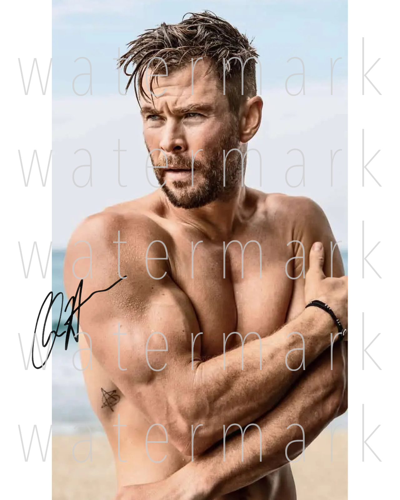 Chris Hemsworth sexy Thor Avengers signed 8X10 print poster Photo Poster painting autograph RP