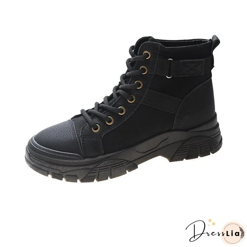 Martin Boots for Women Spring New High-Top Canvas Shoes British Style Breathable Thin Short Boots Lace-up Worker Boot