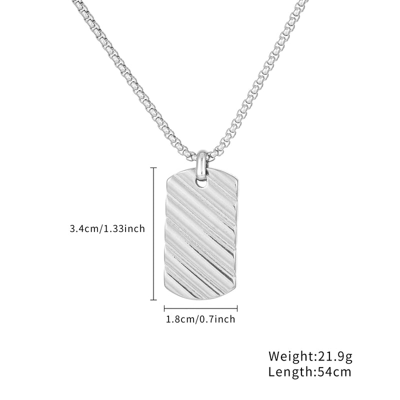 Elegant Rectangle 304 Stainless Steel Unisex Pendant Necklace