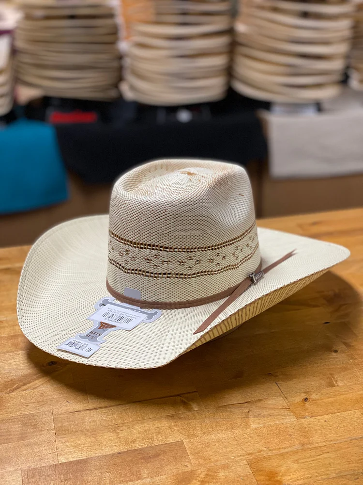 Twister | Tan Rounded Brick Bangora Straw Hat