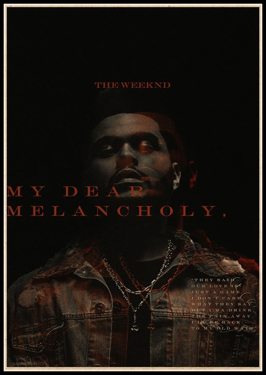 Athvotar Rapper Posters Hip Hop The Weeknd Wiken Potted Brother Quality Vintage Kraft Paper Painting Poster Living Room Wall Decor 703-1