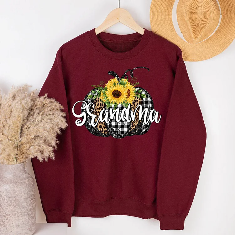 Annaletters-Grandma Leopard Sunflower Pumpkin Sweatershirt-597312-Annaletters