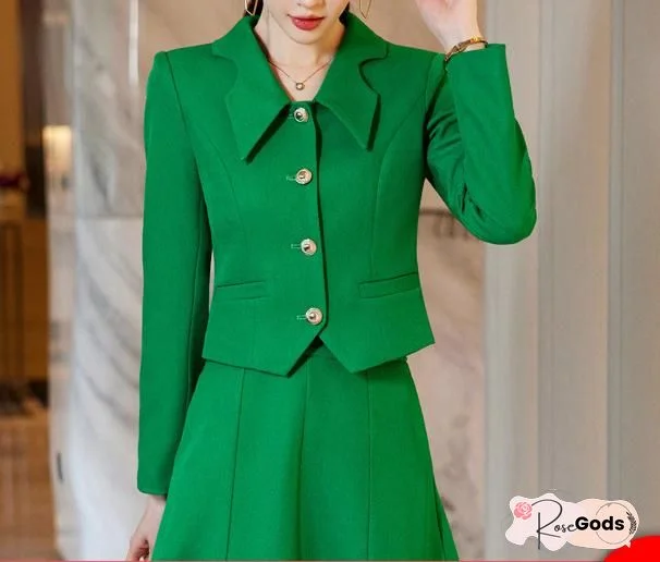 Shawl Collar Sheath Work Solid Jacket
