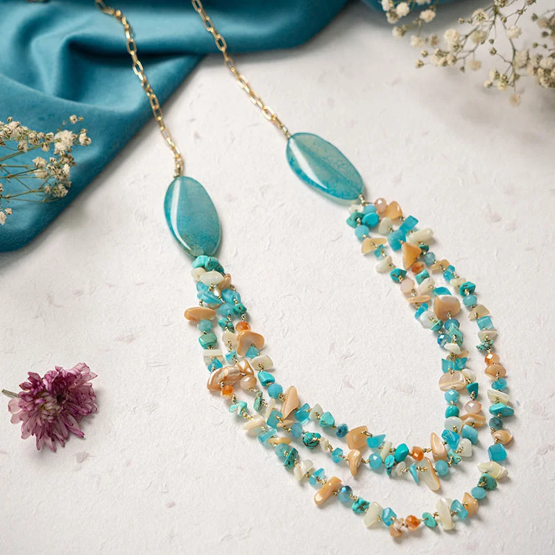 Women plus size clothing Women's Bohemia Ethnic Style Shell Crystal Necklace-Nordswear