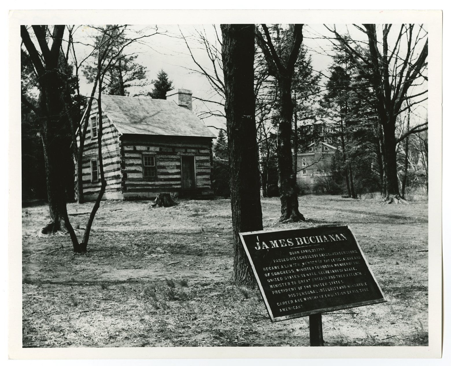 Pennsylvania History - Vintage 8x10 Publication Photo Poster painting - Buchanan's Boyhood Home