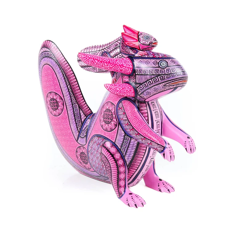 Axolotl & Baby - Oaxaxan Alebrije Wood Carving