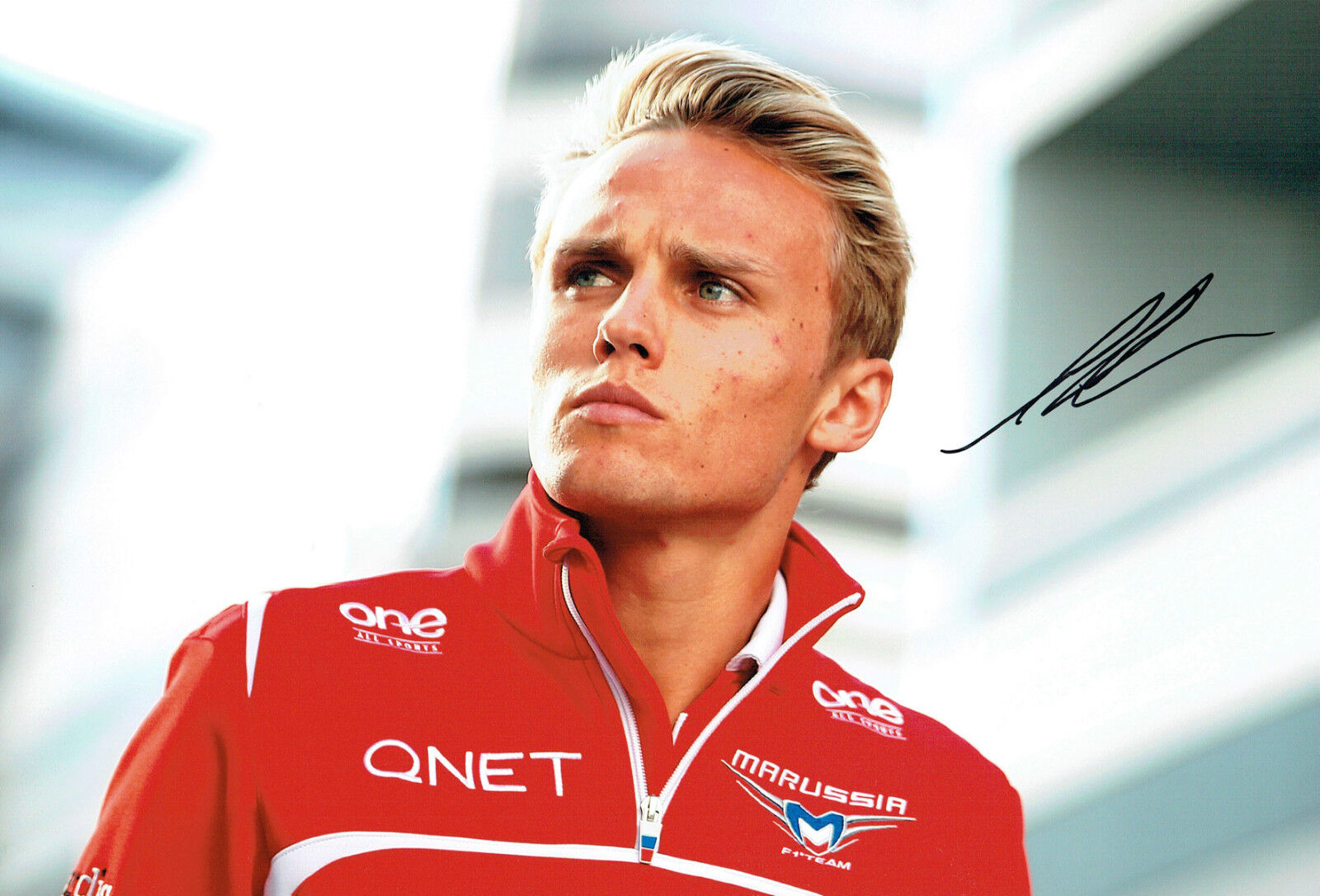 Max CHILTON SIGNED Marussia F1 Driver Autograph 12x8 Portrait Photo Poster painting AFTAL COA