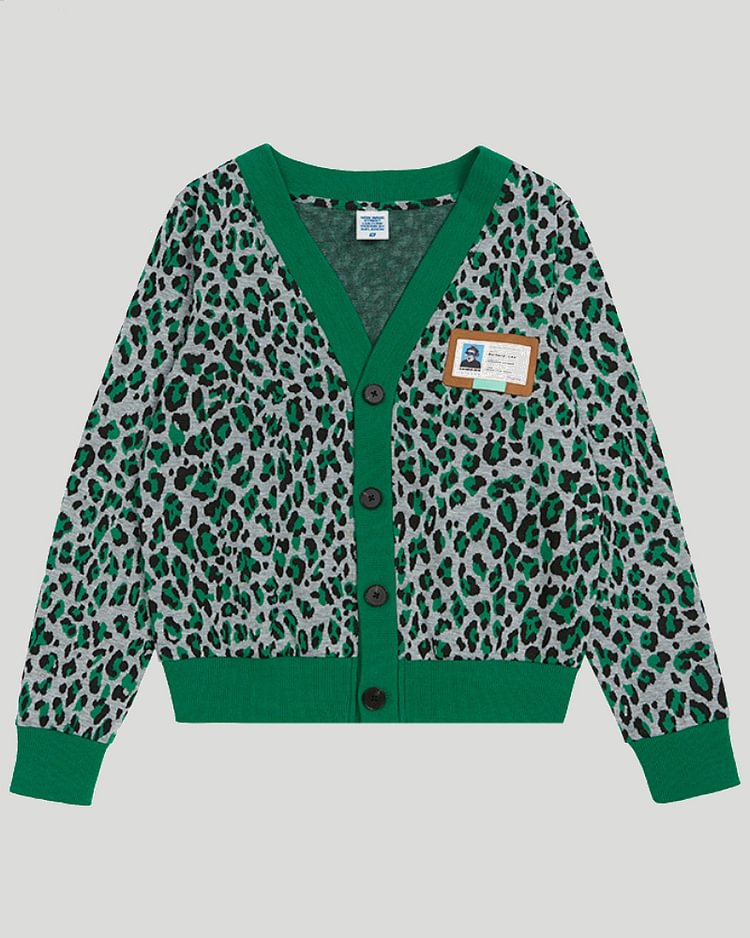 Y2K Vintage Leopard Print Knit Cardigan Sweater-luchamp:luchamp