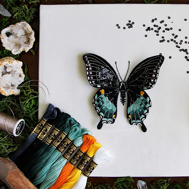 3D Butterfly Embroidery Thread Painting With Tutorial