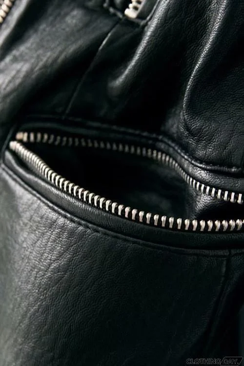 Zipper Slim Leather Jackets