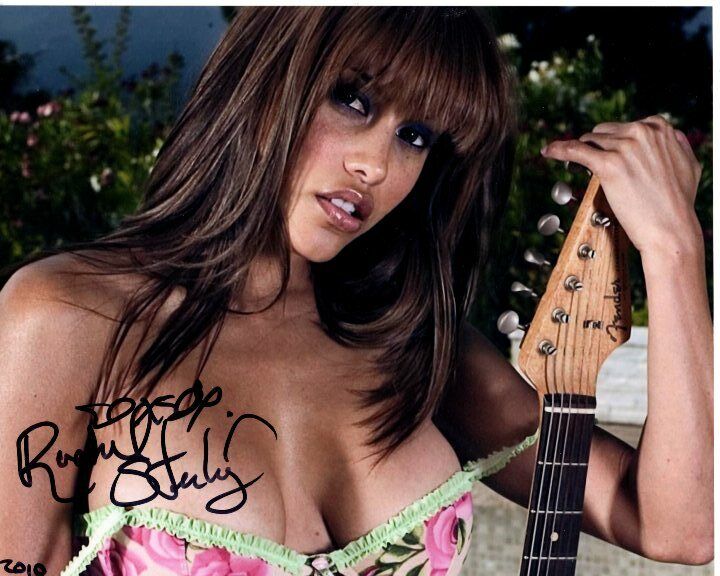 RACHEL STERLING signed autographed FENDER GUITAR Photo Poster painting