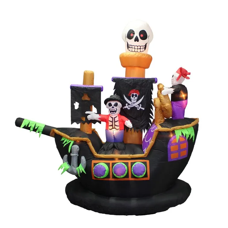 Inflatable Skeletons & Ghosts on Pirate Ship Decoration